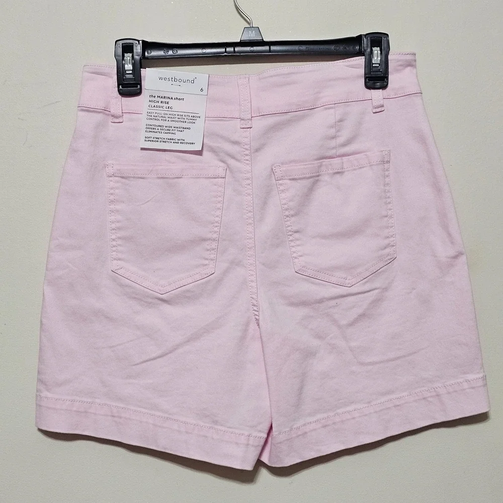 Westbound Women's Shorts 6 Pink Elastic Waistband High Rise Fit 869 - Picture 4 of 7
